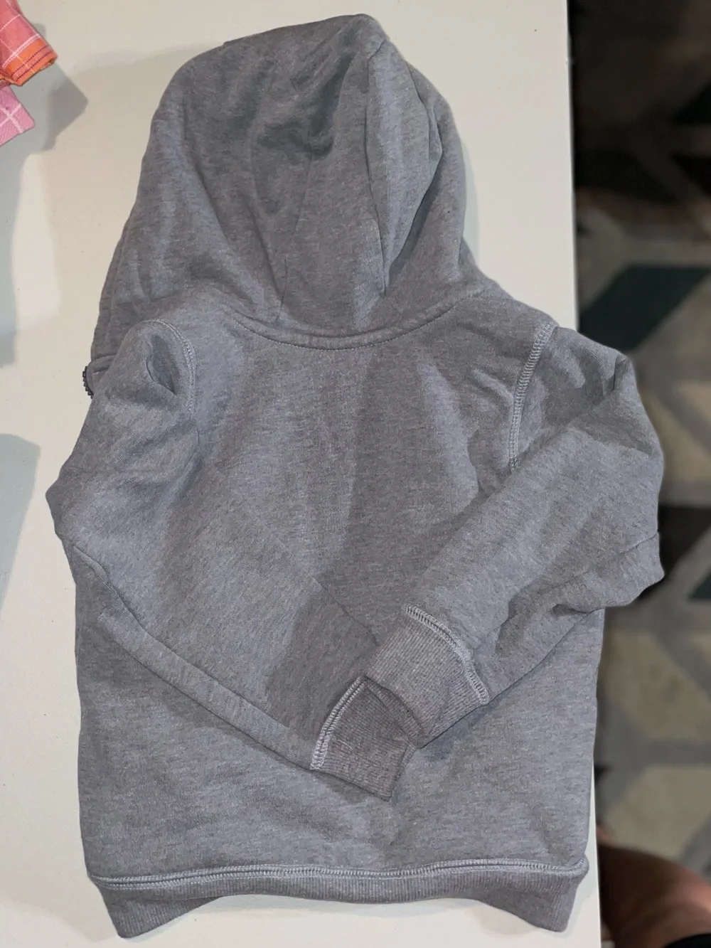 Kids Carters Gray Zip-Up Hoodie with Sherpa Lining. Size 6